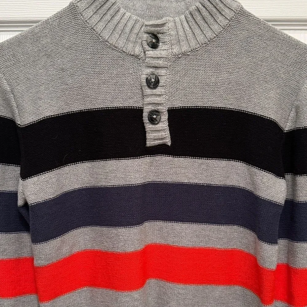 Gymboree Gray Striped Kids Sweater Size Large (10-12)